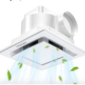 Bathroom Exhaust Fan with Light, 1.0 Sones Ultra Quiet Ceiling Mount. New